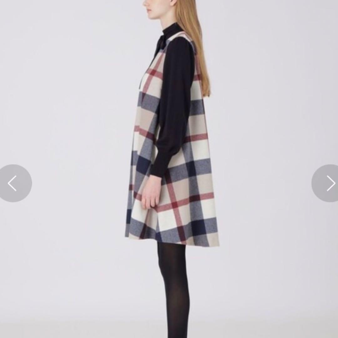 ブルーレーベルクレストブリッジ⭐️チェックフラノワンピース⭐️長袖ワンピース⭐️38