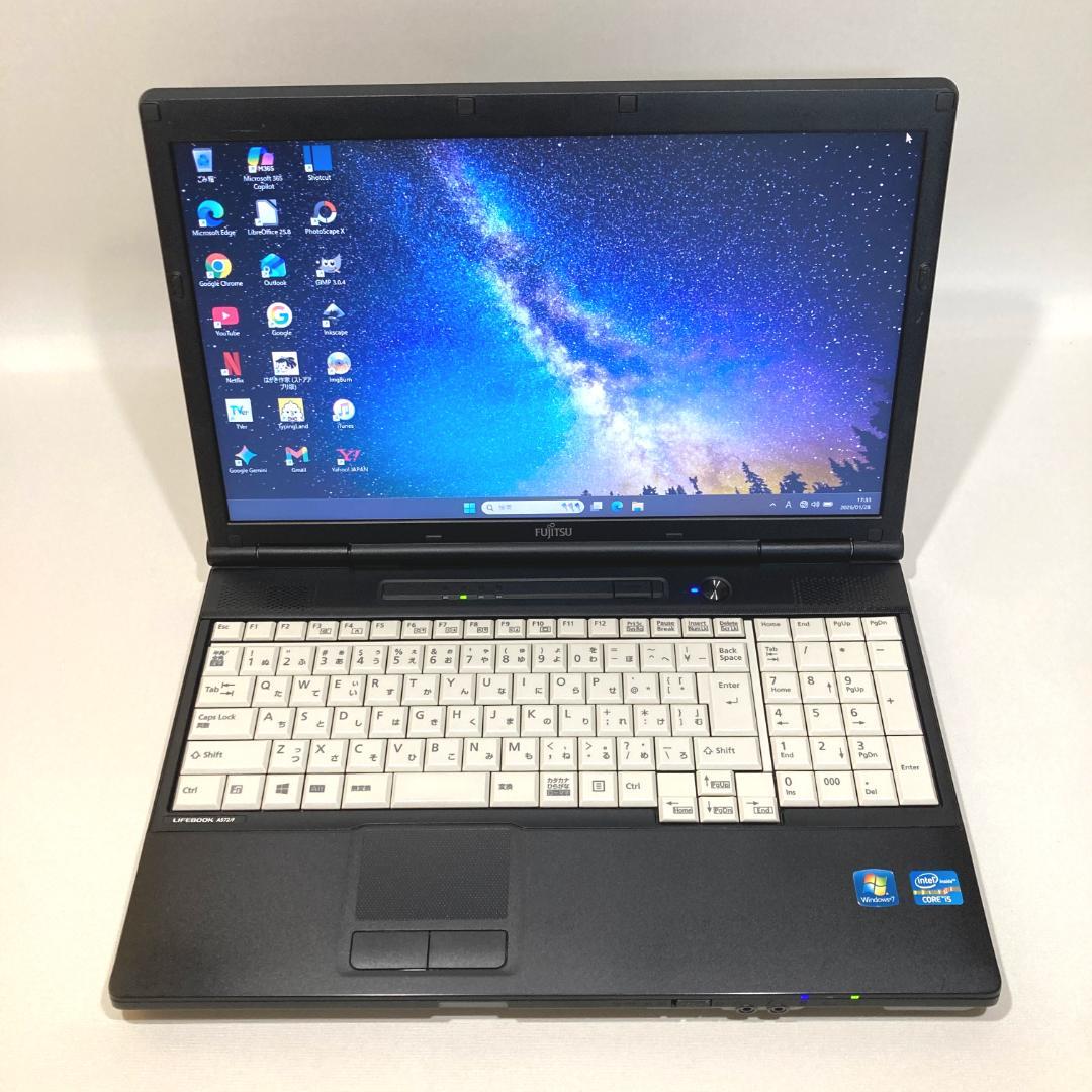 初心者✨快速・大画面・DVD・大容量✨黒✨すぐ使えるノートパソコン◇D484-3