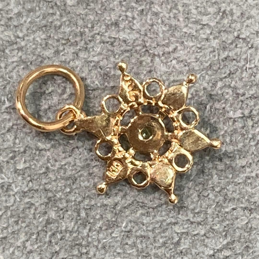 アガット ゴールド星形チャーム ストーン付き k10