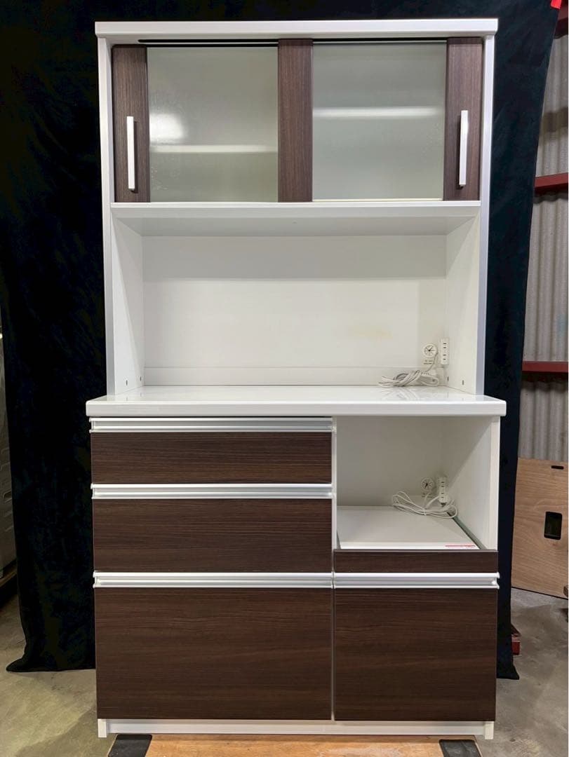 創愛ファニチュア ティーノ100 食器棚 レンジボードW99