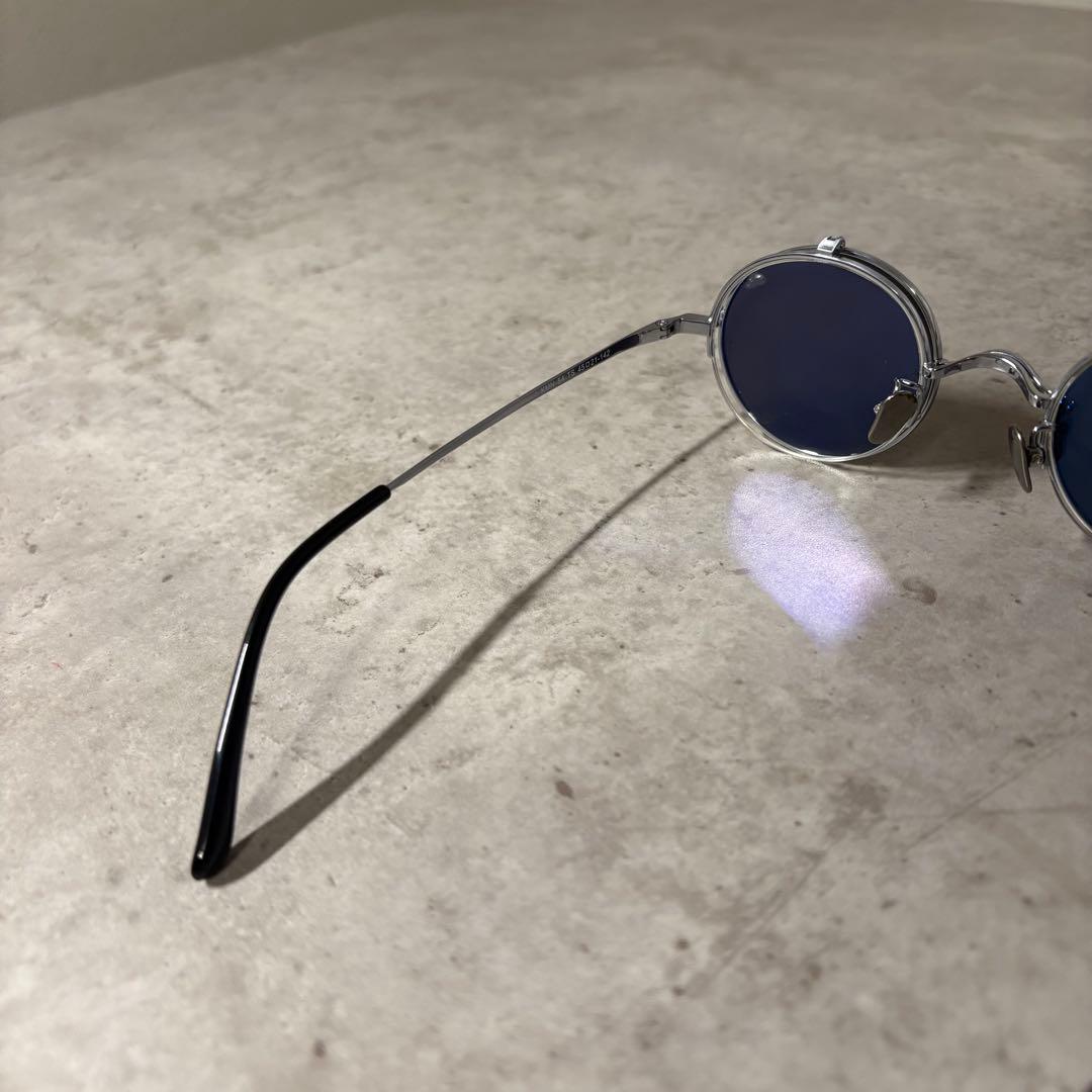 跳ね上げ式眼鏡　サングラス　チタンシルバーフリップアップ　男女兼用伊達メガネ