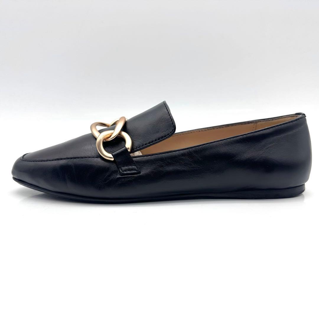 【美品】ファビオルスコーニ ビットローファー ブラック ゴールド ビッグチェーン