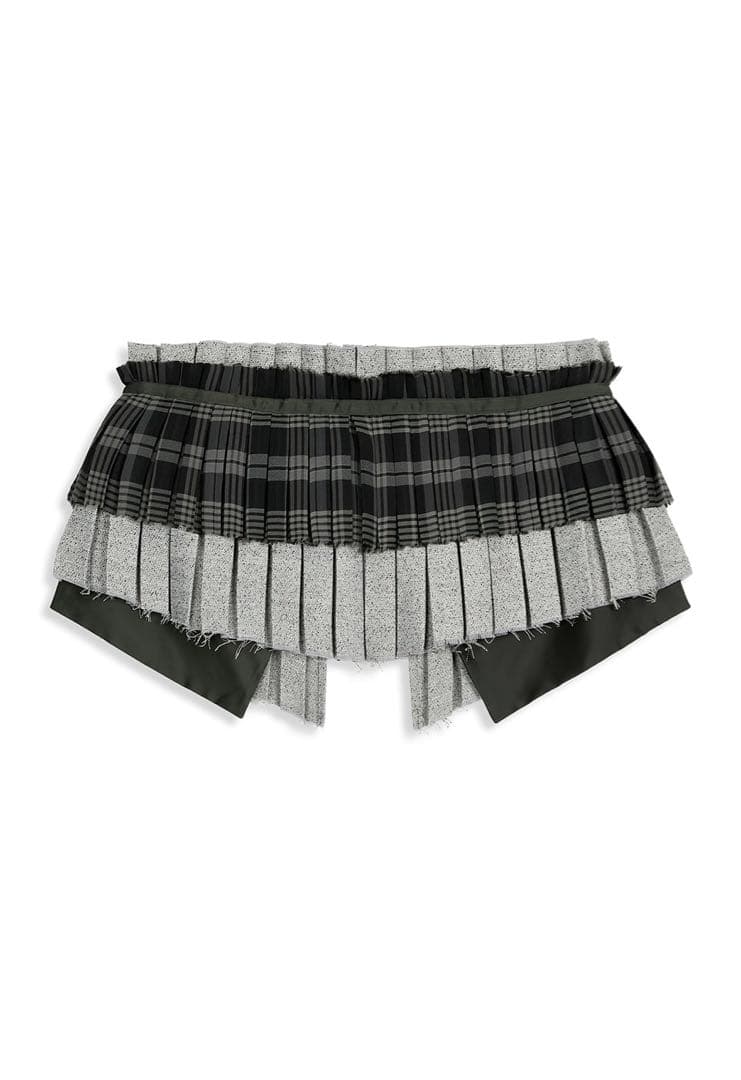 スカート OPENYY PLEATS LAYERED POCKET BELT, KHAKI