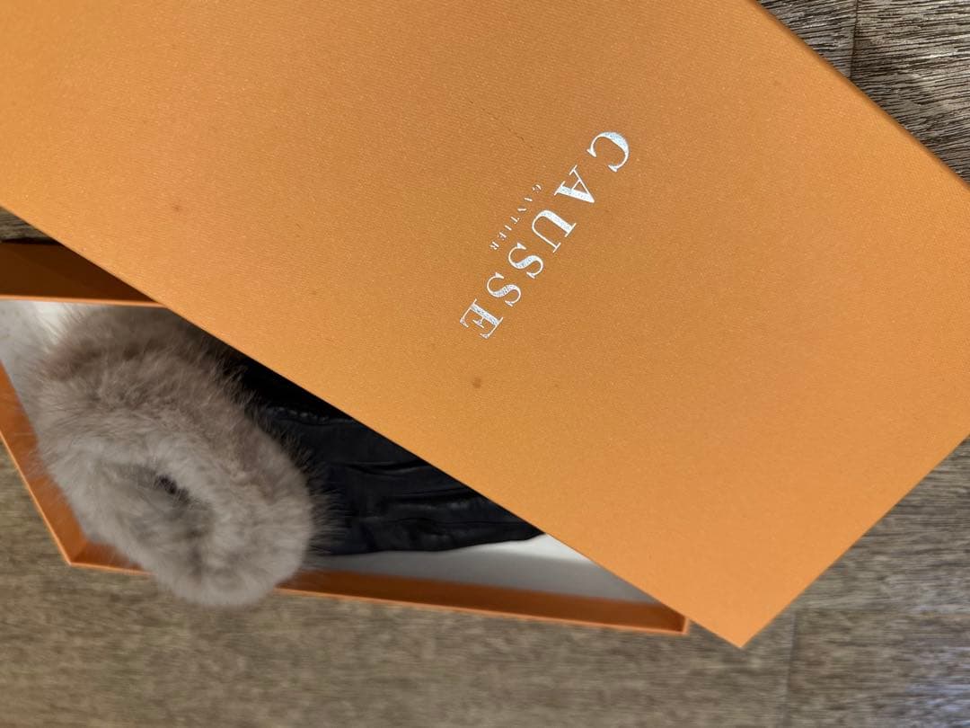 ドゥロワー購入 CAUSSE レザー ファー 手袋