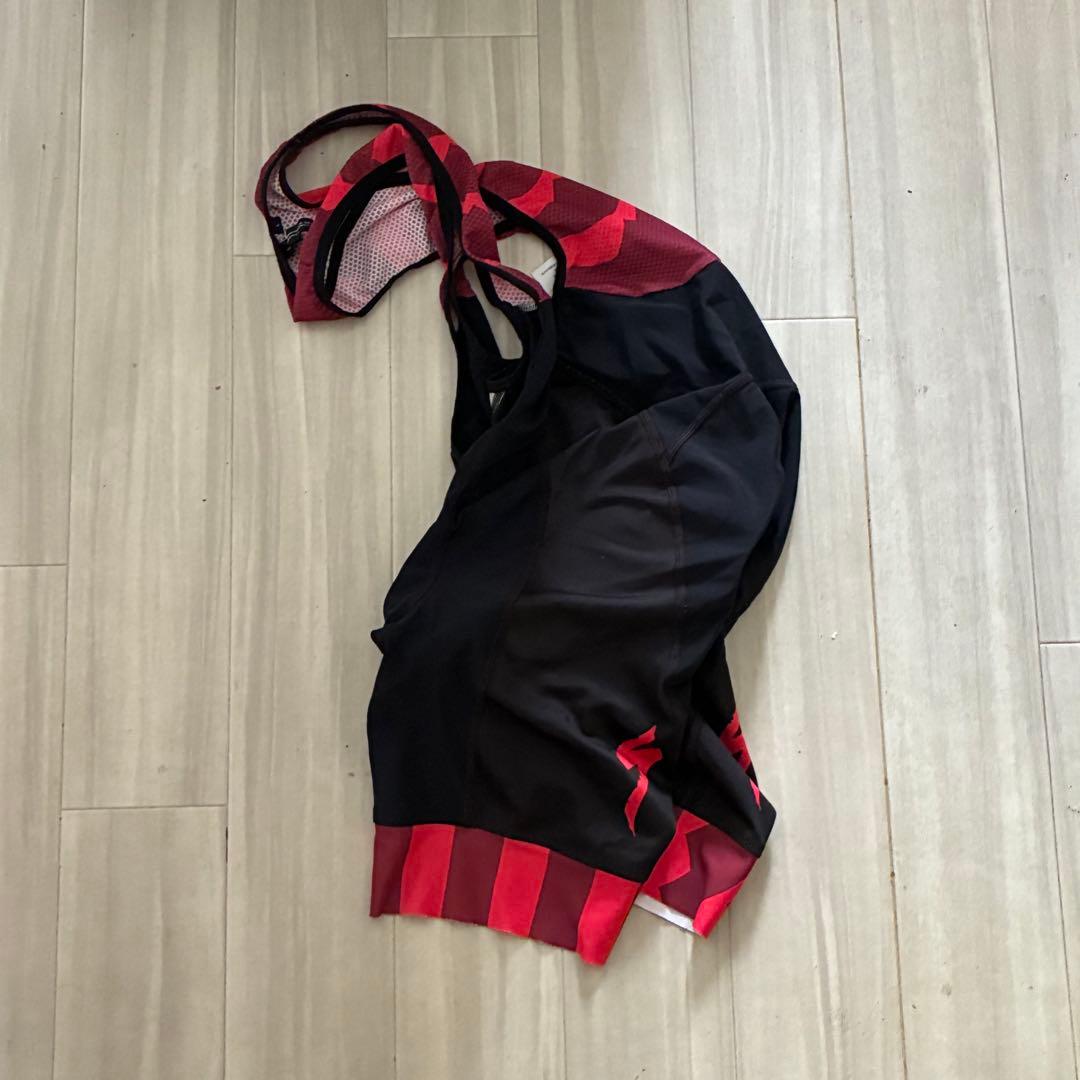 【美品】スペシャライズド レッド ストライプ サイクルジャージ L 上下セット