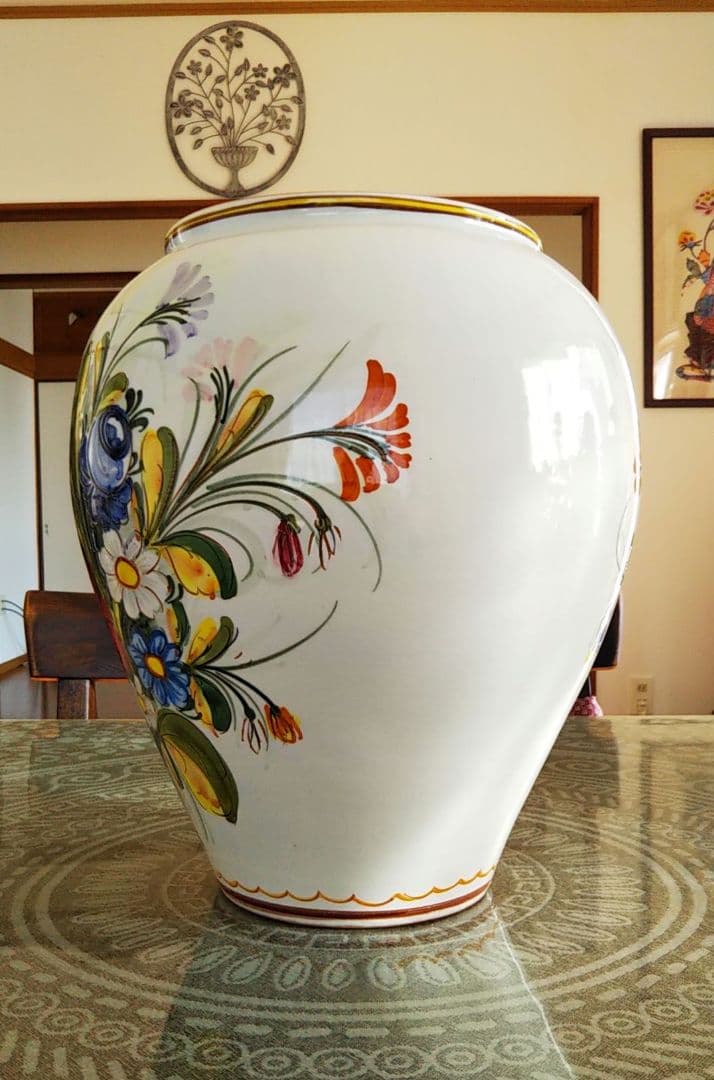家具 インテリア 置物 花瓶 陶器 アート花柄 外国製 イタリア 限定