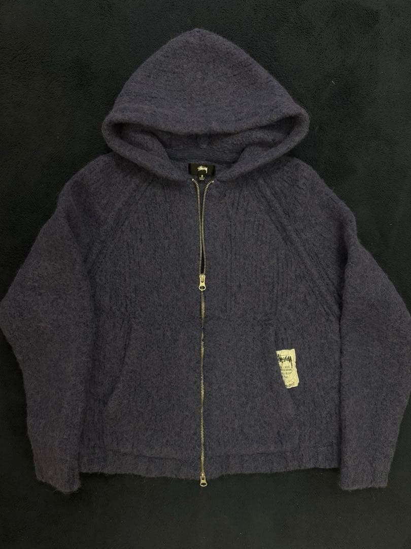 トップス STUSSY CHUNKY KNIT ZIP HOODIE
