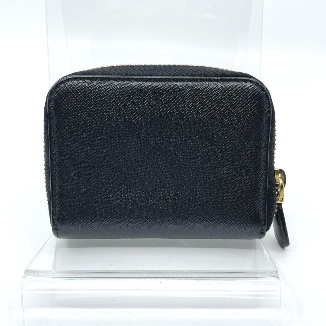 良品　PRADA　ケース カードケース　サフィア－ノ　レザー ブラック