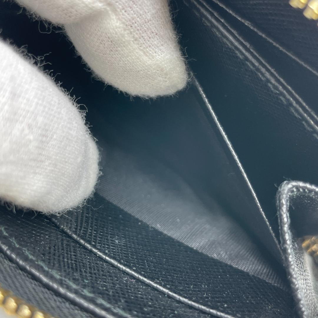 良品　PRADA　ケース カードケース　サフィア－ノ　レザー ブラック