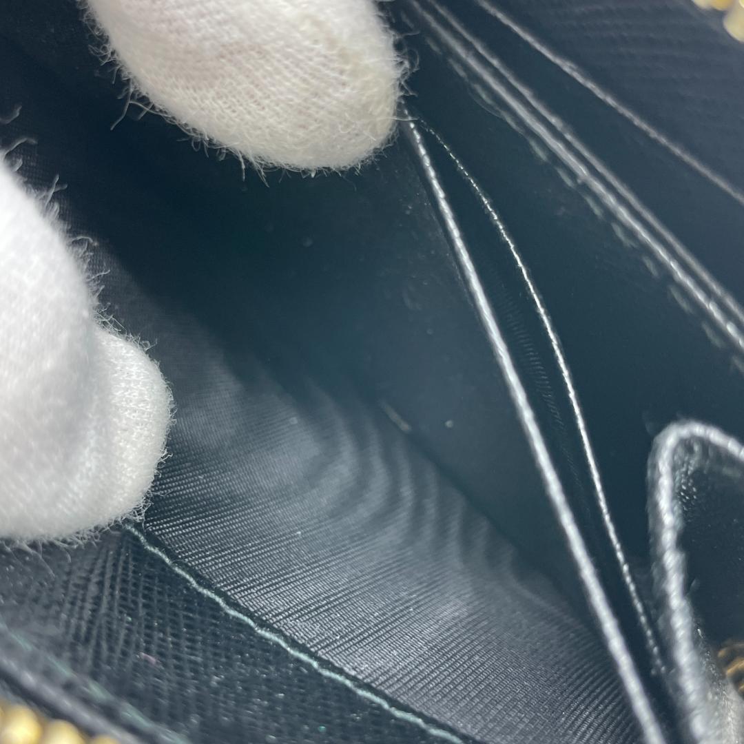 良品　PRADA　ケース カードケース　サフィア－ノ　レザー ブラック