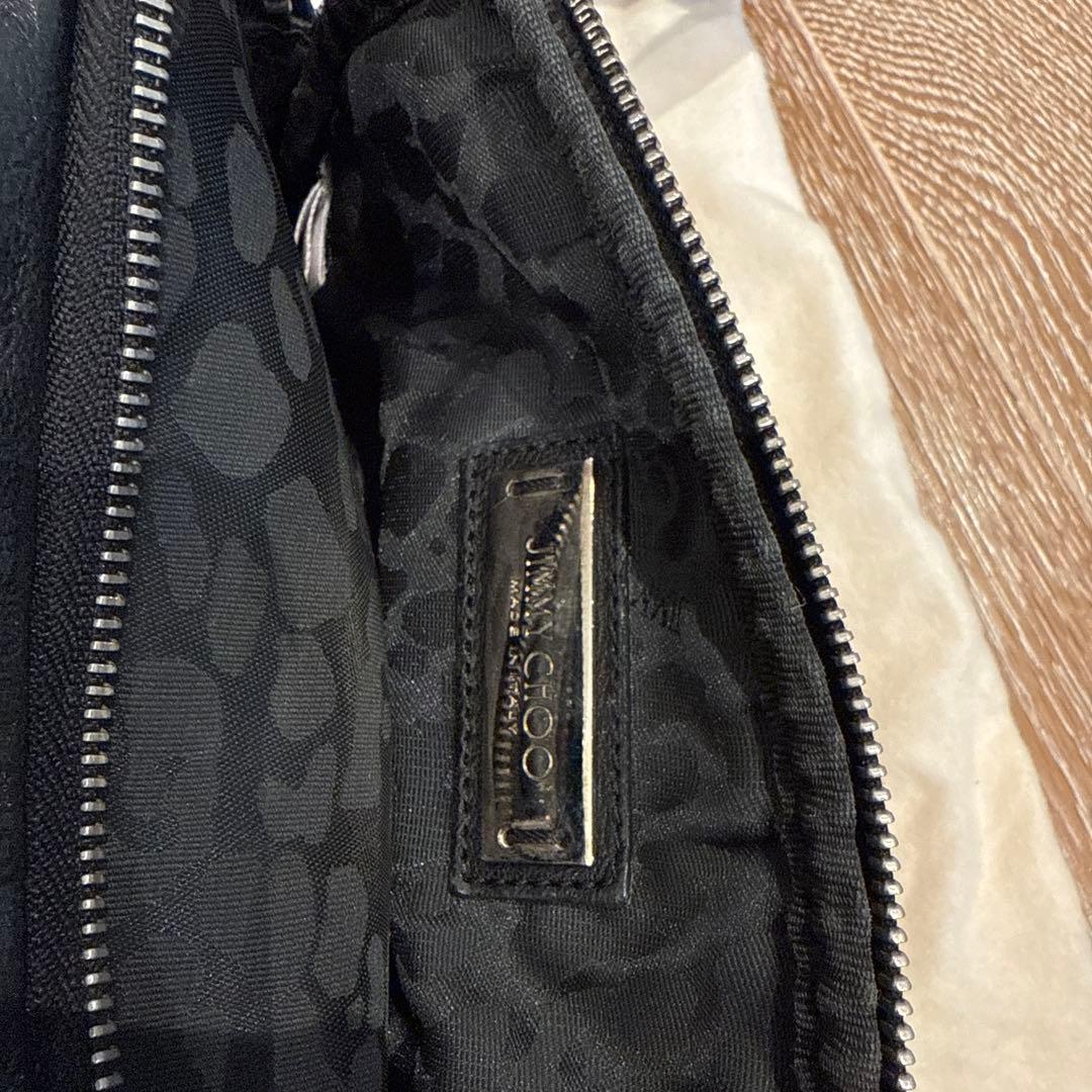 JIMMY CHOO ショルダーバッグ 黒 星 スタッズ サイドロゴ