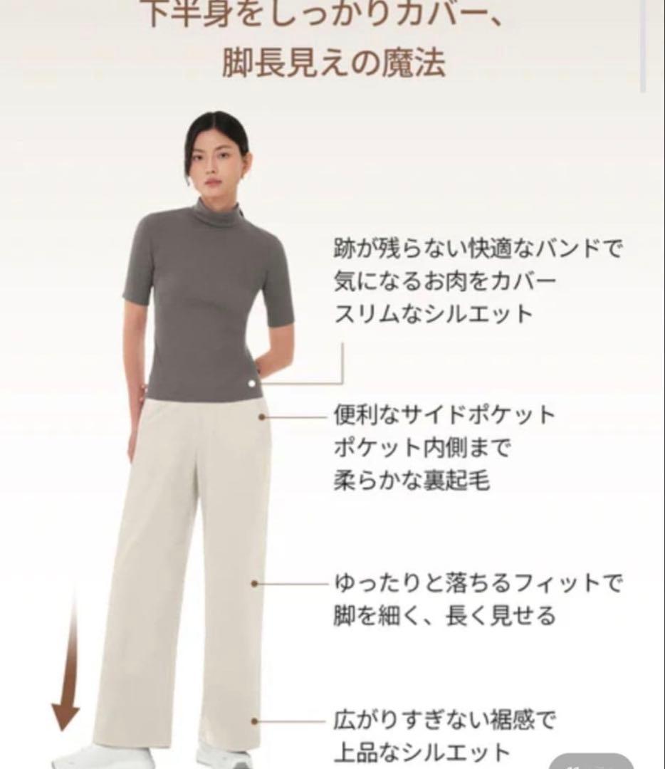 andar Airywin 裏起毛マキシワイドレギンス　M　ブラック ショート