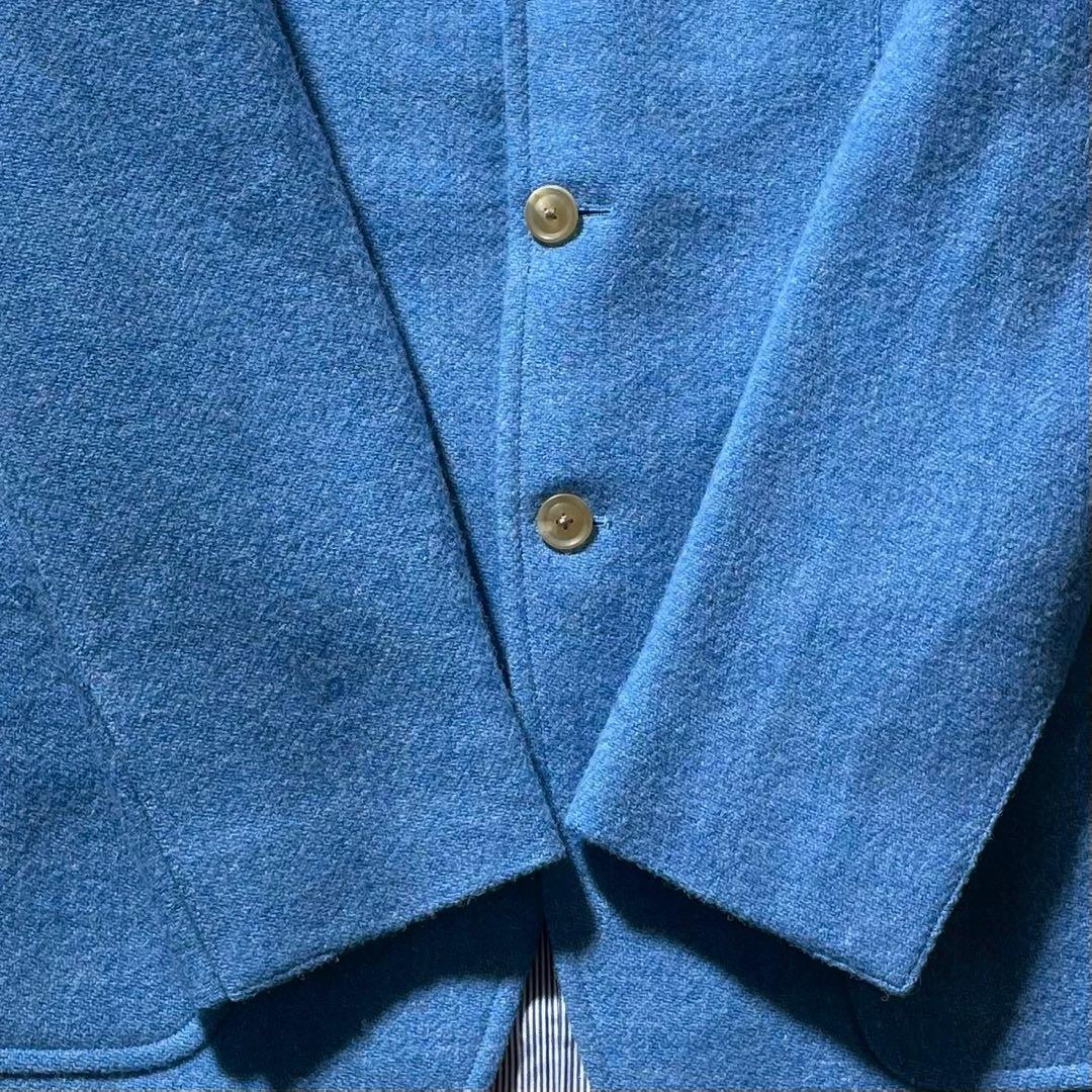美品■トゥモローランド　テーラードジャケット　ハリスツイード　ライトブルー　46