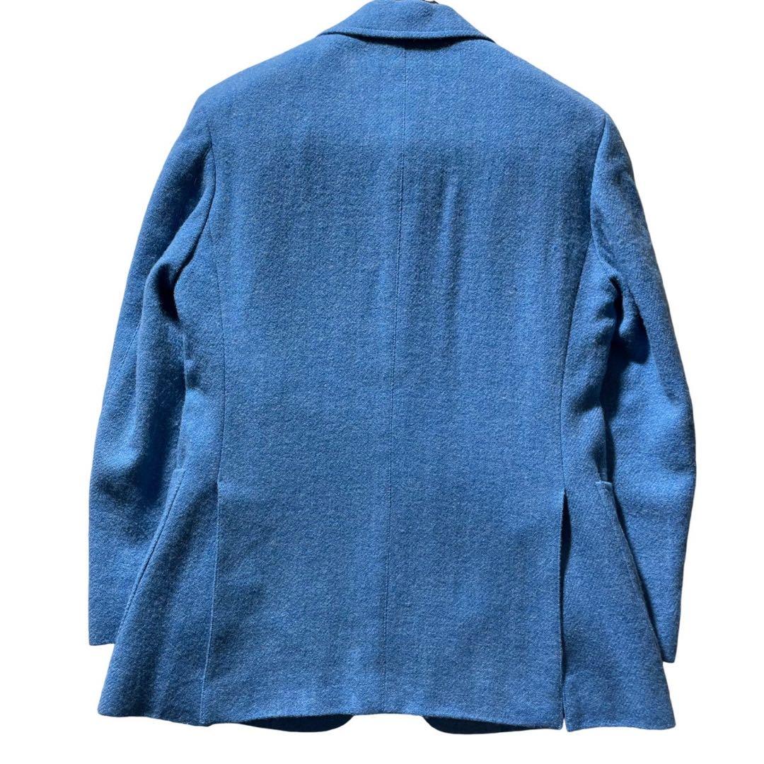 美品■トゥモローランド　テーラードジャケット　ハリスツイード　ライトブルー　46