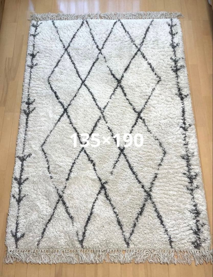 ウィルトン織 ラグ カサブランカ 135×190 ベニワレン シャギー