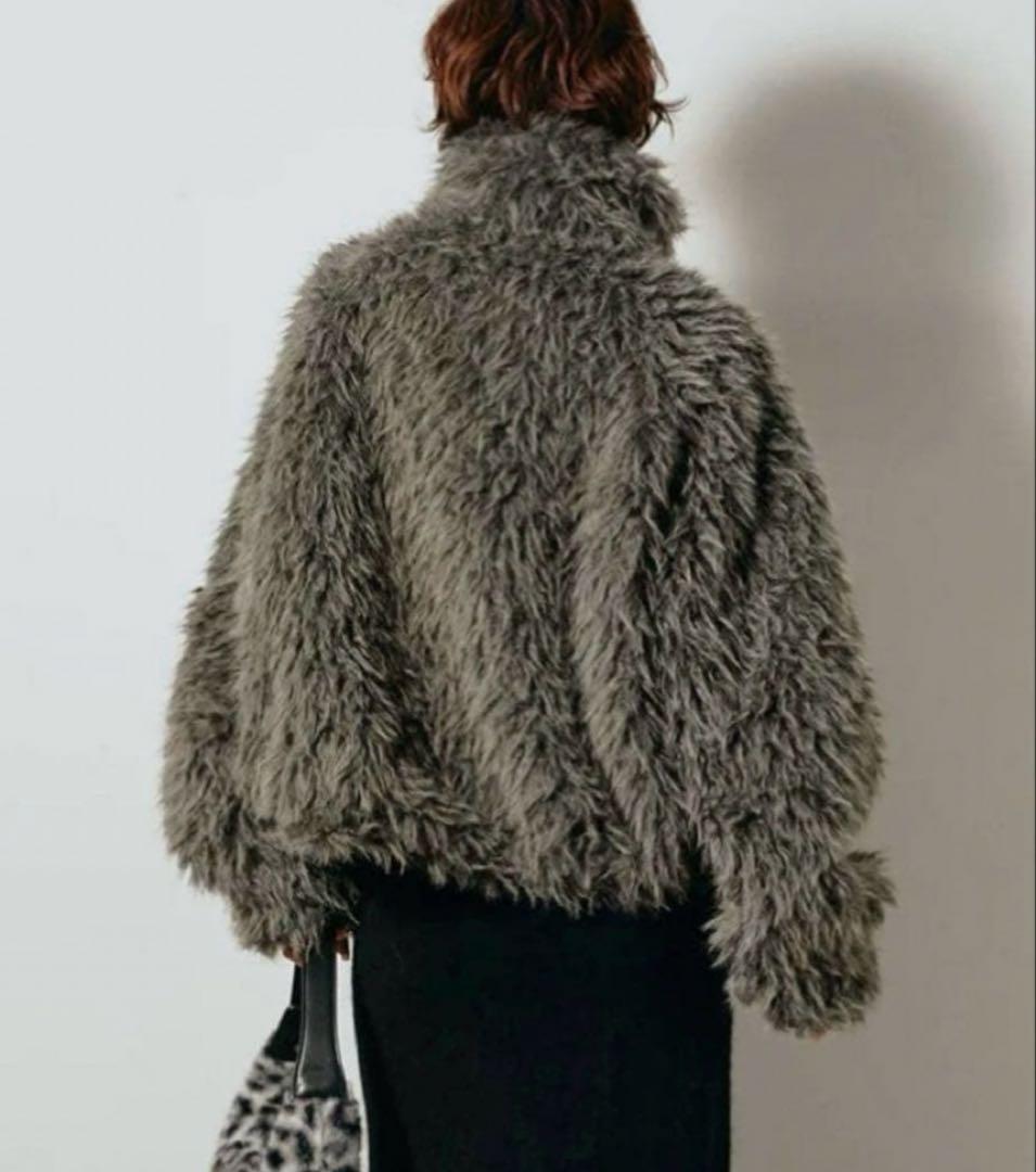 美品‼️ESICA 同型　ミックスシープファースタンドブルゾン　チャコール