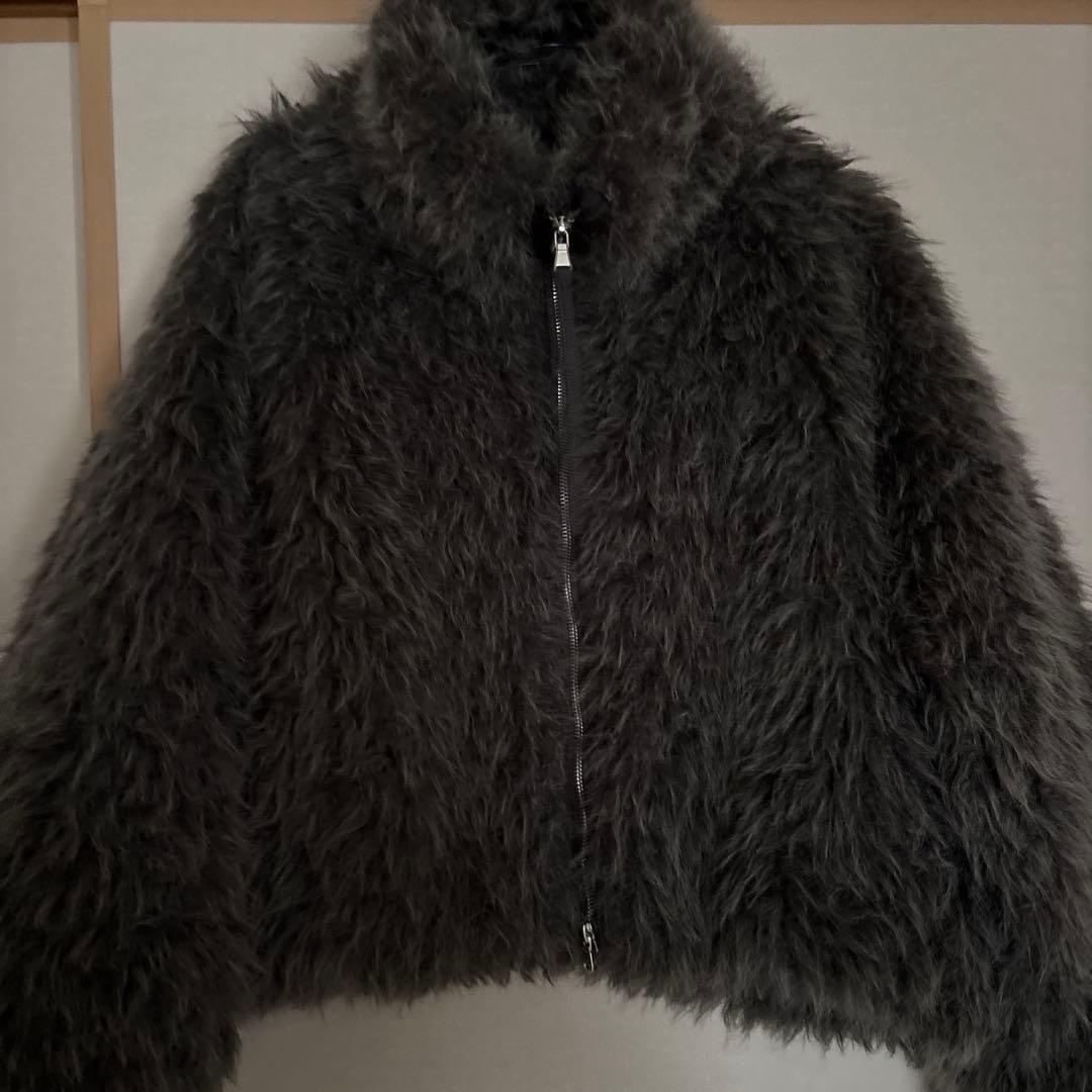 美品‼️ESICA 同型　ミックスシープファースタンドブルゾン　チャコール