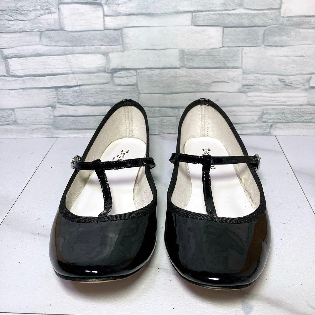 極美品 Repetto レペット Tストラップシューズ バレエシューズ 黒 25