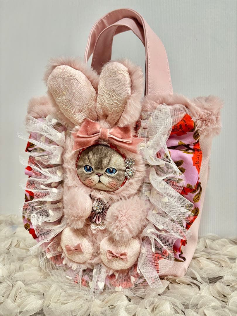 コヤンイサムチョン　フェイクレザーライトピンクトートバッグ