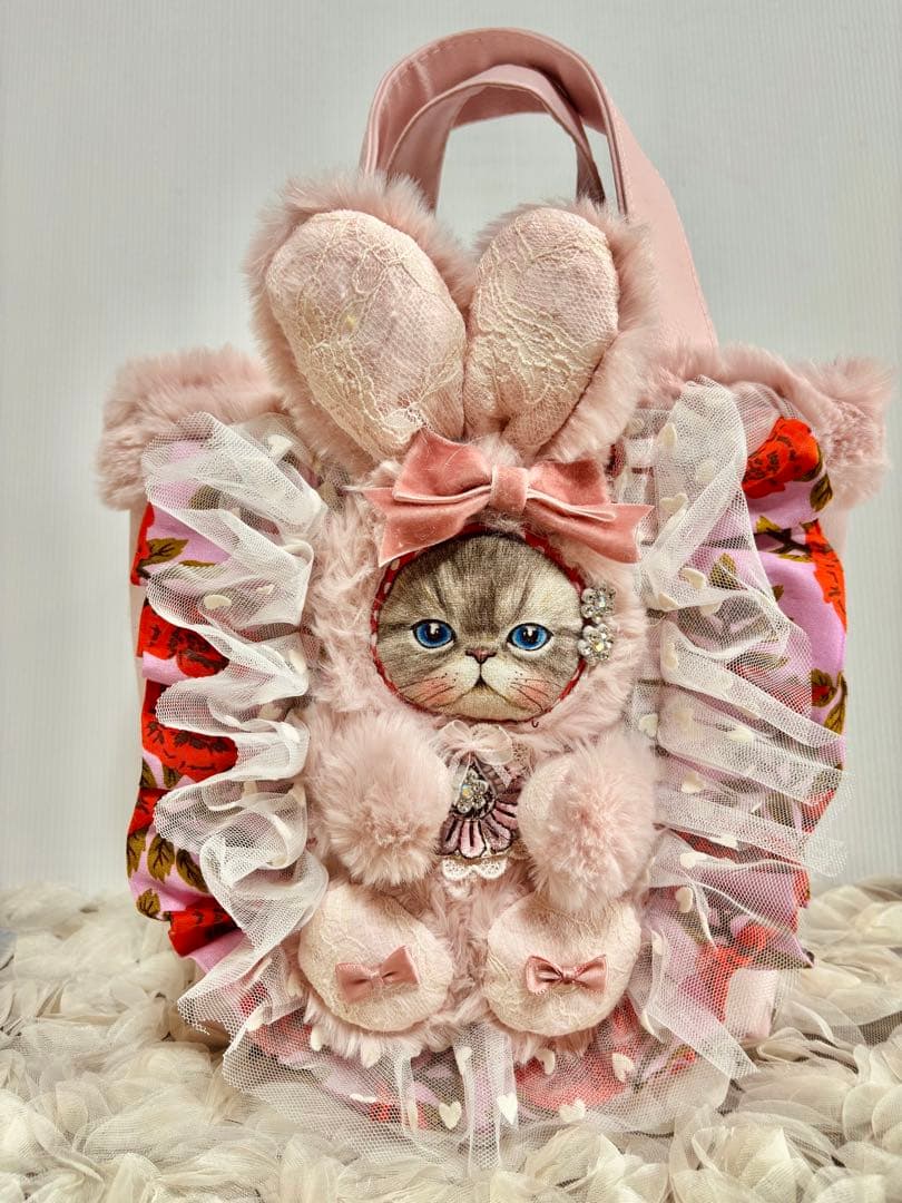 コヤンイサムチョン　フェイクレザーライトピンクトートバッグ