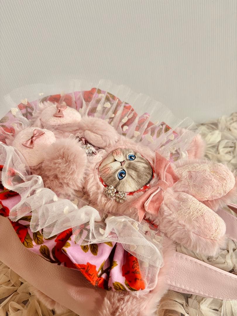 コヤンイサムチョン　フェイクレザーライトピンクトートバッグ