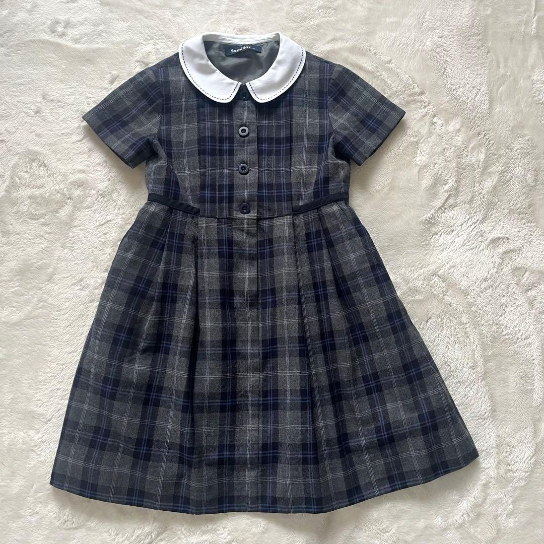 美品✨ファミリア✨フォーマルアンサンブルスーツ120 テリアブローチ