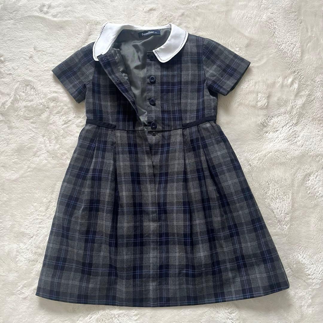 美品✨ファミリア✨フォーマルアンサンブルスーツ120 テリアブローチ