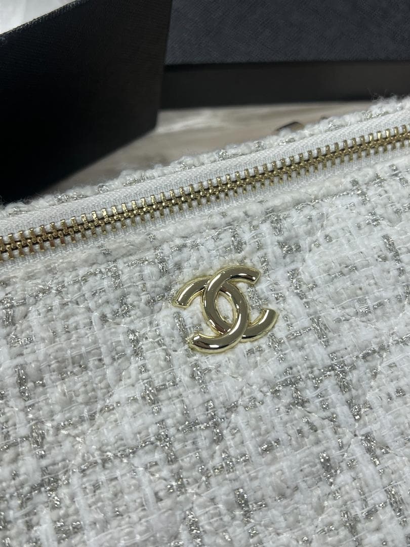 VIP限定 非売品ツイード 白 ホワイト チェーン バッグ