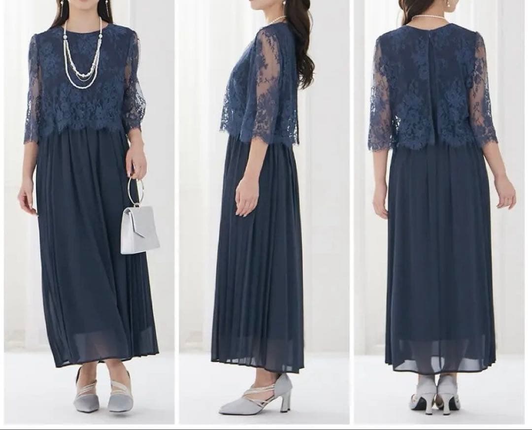 アリノマ レース切替サイドプリーツワンピースドレス&ジャケット パーティードレス