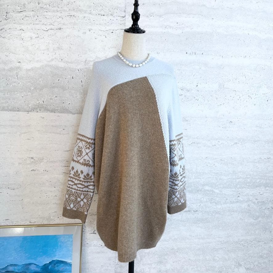 美品★HERMES★カシミヤ★フェアアイル★チュニック★ニット