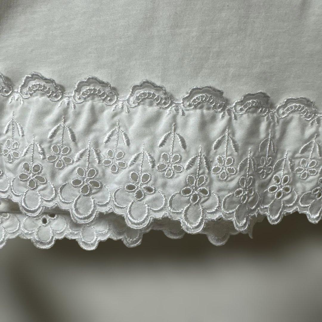 Simone Rocha パフスリーブ Tシャツ レース 白