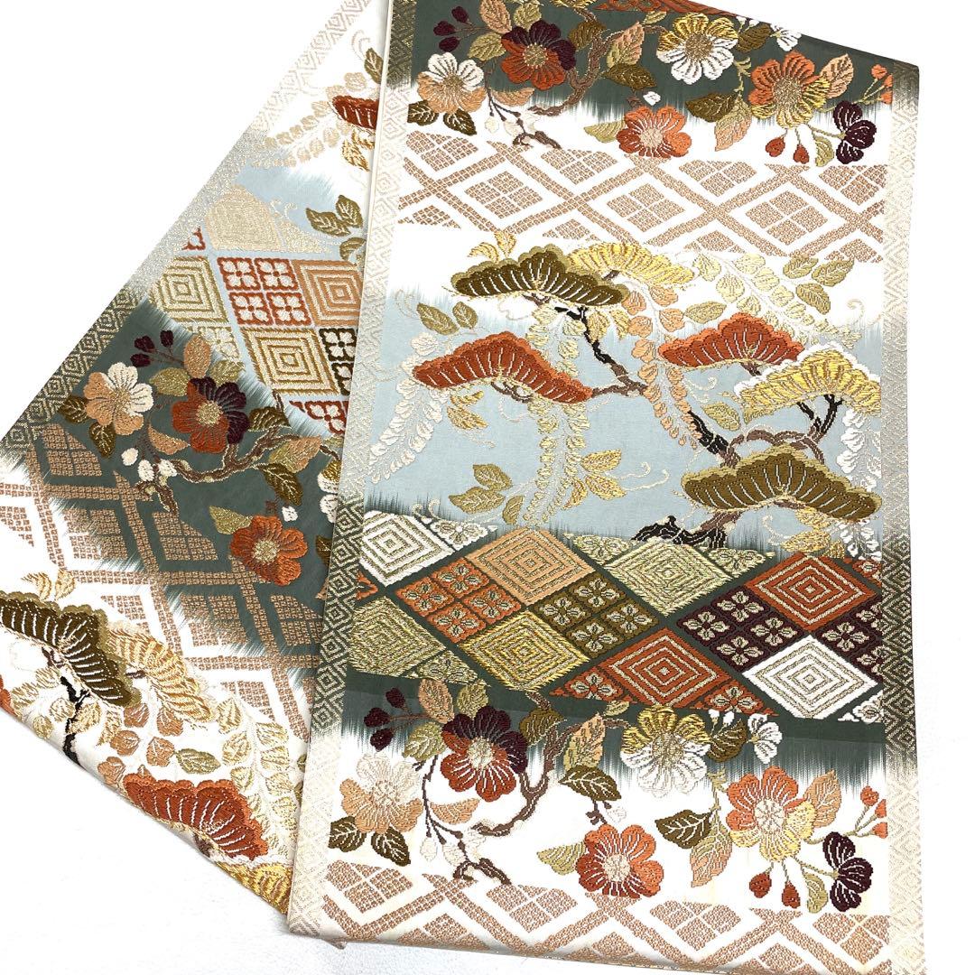 V1325 ●高級 正絹 唐織 六通 袋帯 辻ヶ花