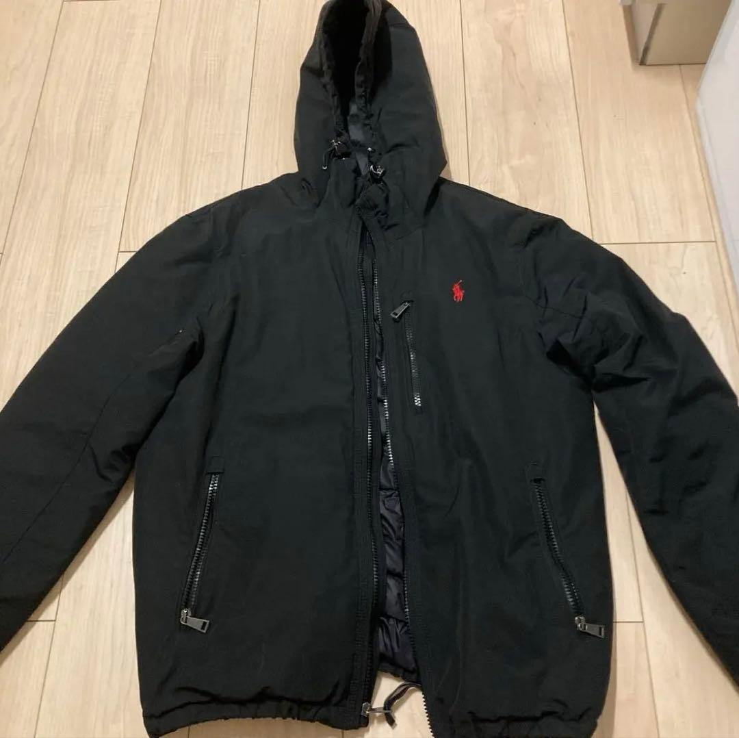 ポロラルフローレン ダウンジャケット フード ポニー ブラック XS