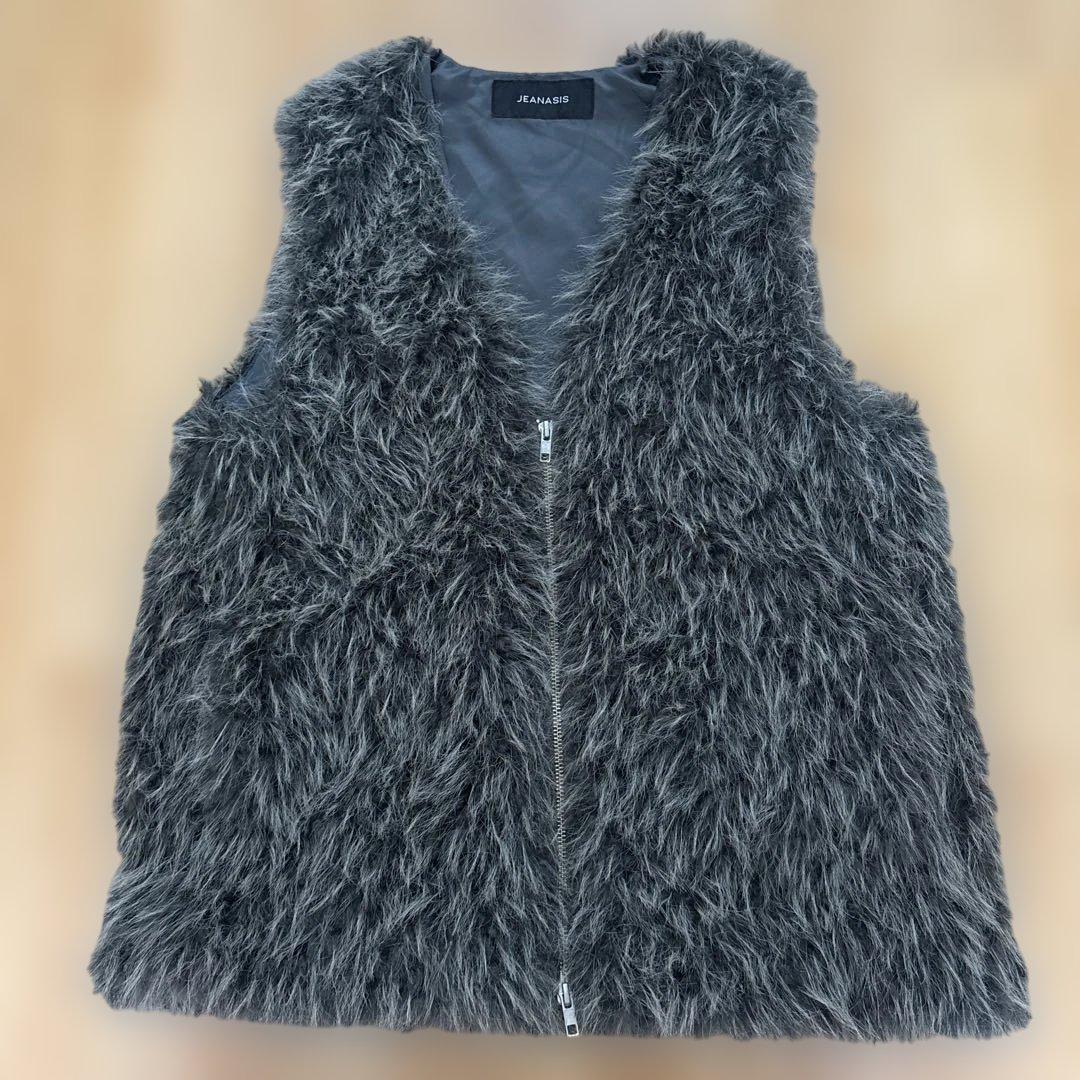 JEANASIS MIXカラーファーベスト グレー 完売品