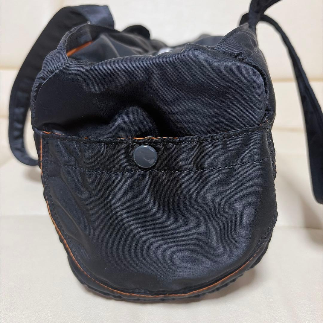 PORTER ブラックナイロンドラムバッグ