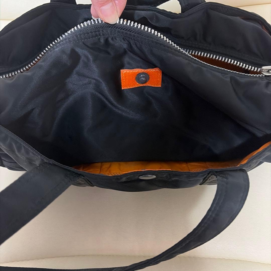 PORTER ブラックナイロンドラムバッグ
