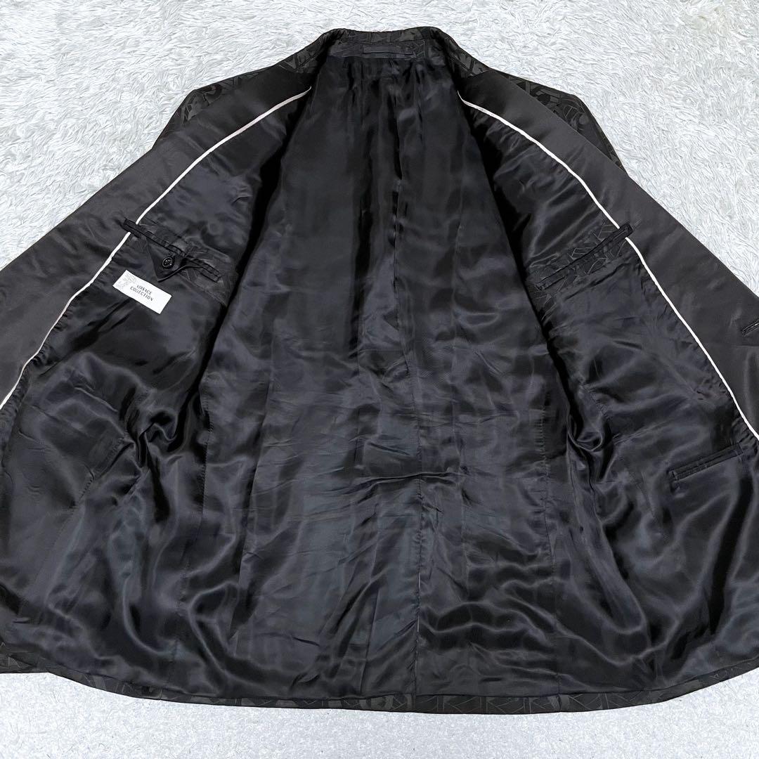 新品同様✨ヴェルサーチ コレクション ジャガード総柄 タキシードジャケット 52