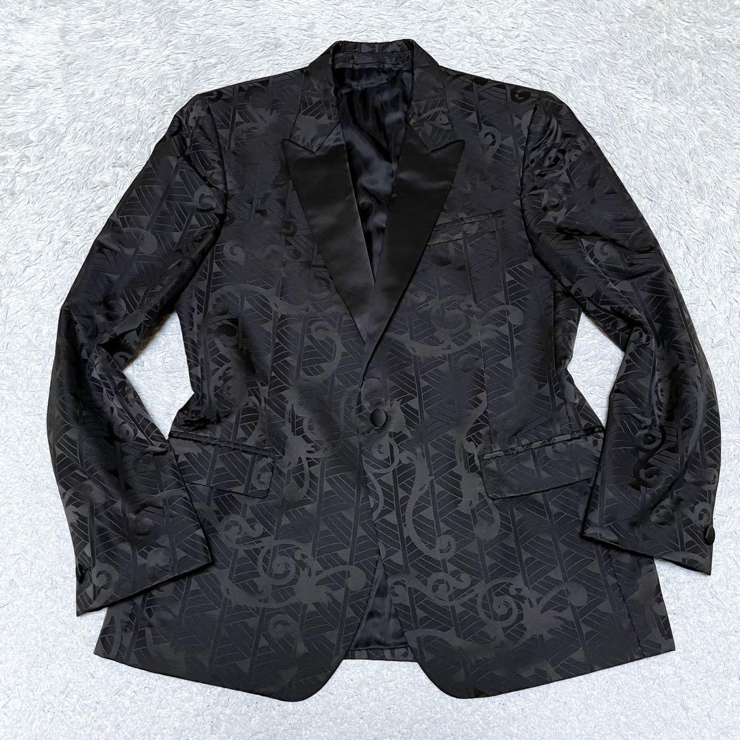 新品同様✨ヴェルサーチ コレクション ジャガード総柄 タキシードジャケット 52