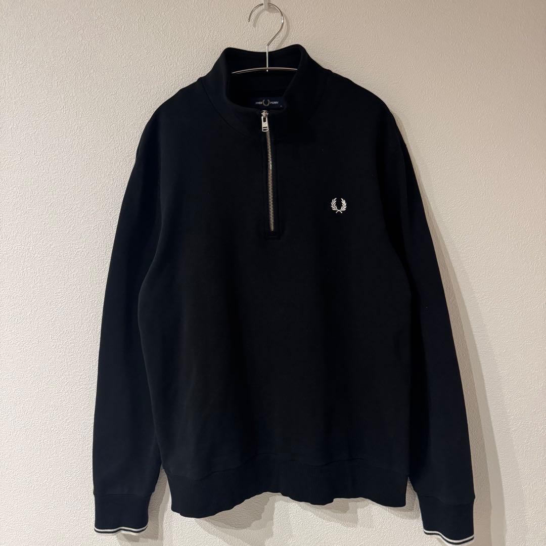 フレッドペリー　FRED PERRY ハーフジップ トレーナー　刺繍ロゴ　XL