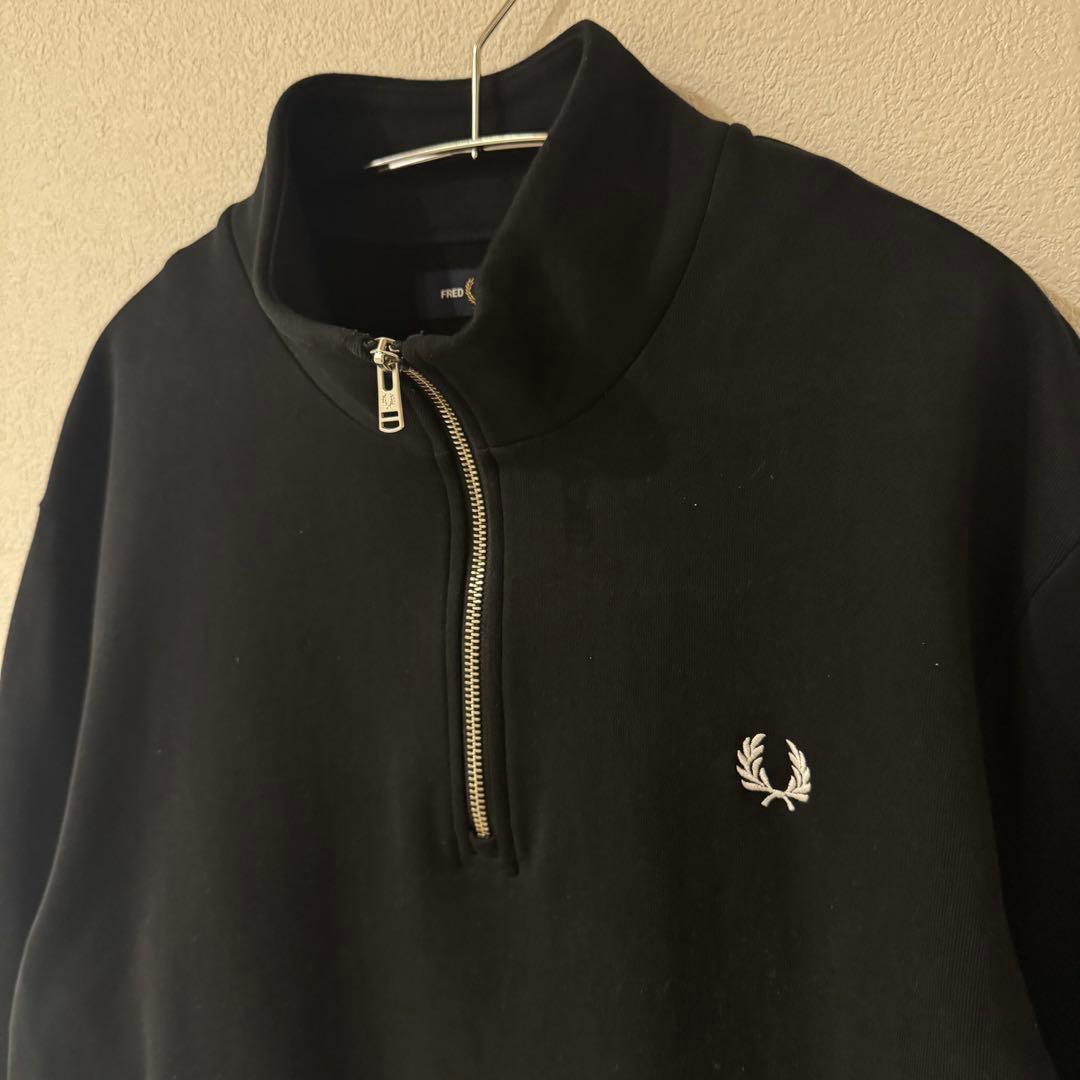 フレッドペリー　FRED PERRY ハーフジップ トレーナー　刺繍ロゴ　XL