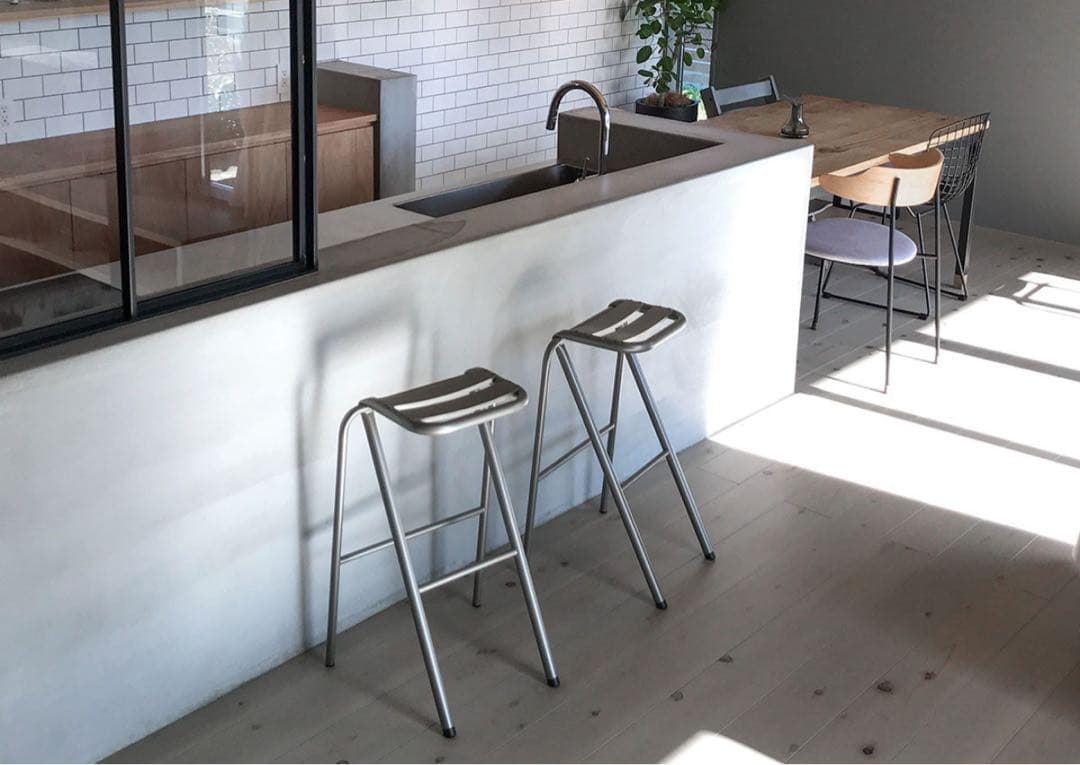 キッチンチェア ベント ハイスツール シャンパンゴールド