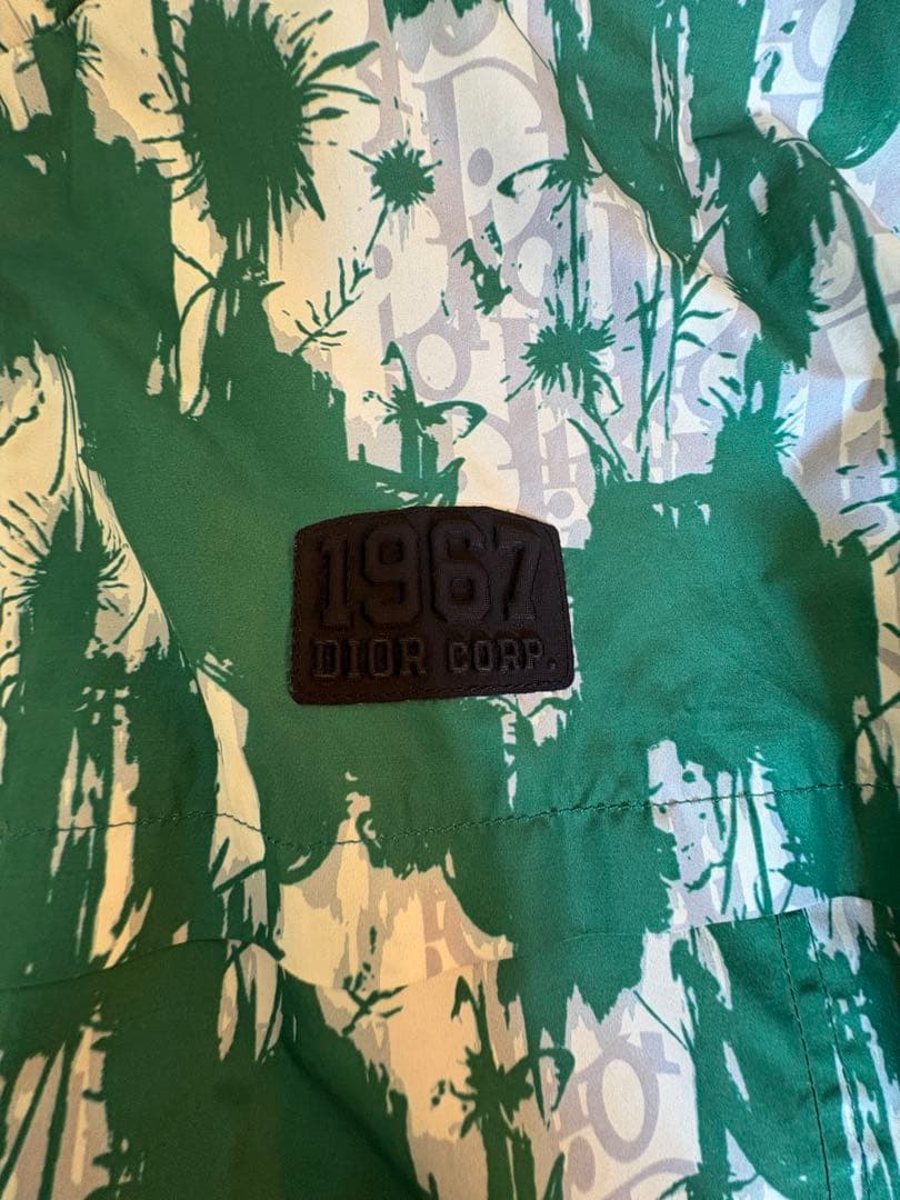 美品　Dior 緑と白のナイロンジャケット　110 120