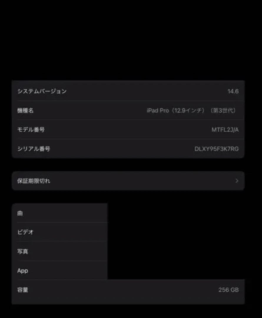 iPad本体 APPLE iPad Pro iPad Pro 12.9 WI-FI 256GB