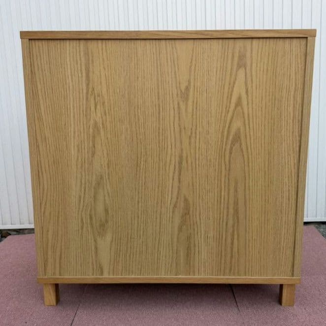 【廃盤品】無印良品オーク材キャビネット ガラス扉食器棚(引戸)直接引取歓迎