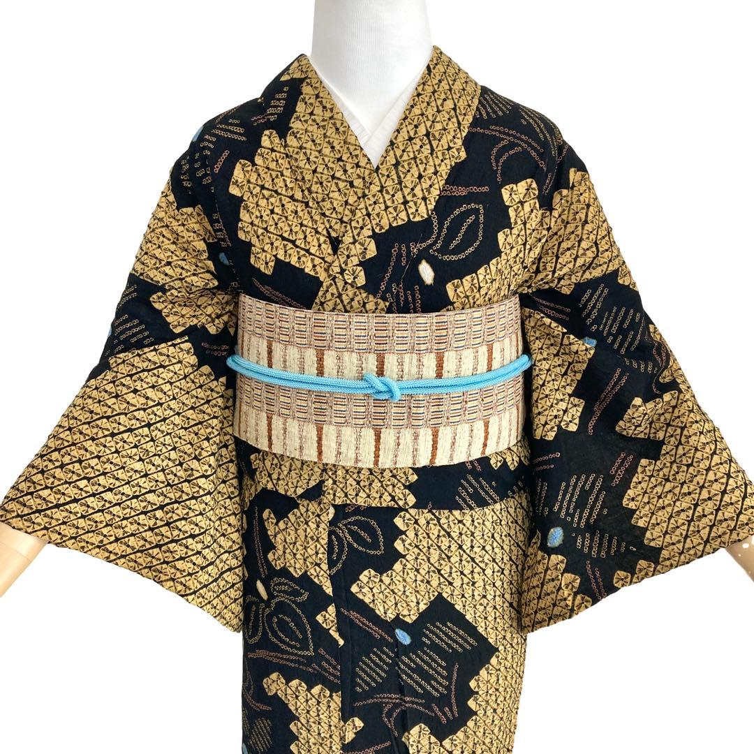 ™️87/44 身丈160 有松絞り　絞り染め　絞り浴衣　総絞り　浴衣