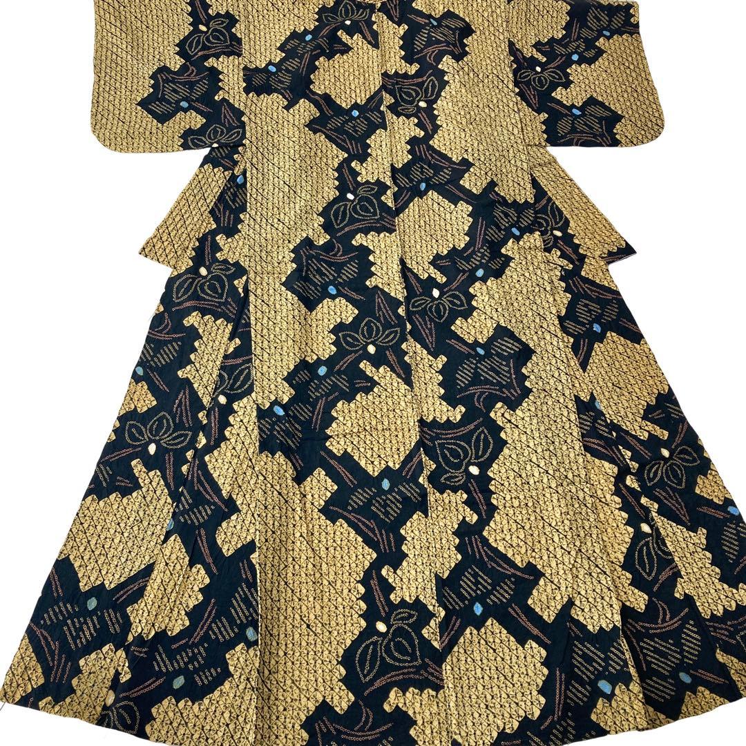 ™️87/44 身丈160 有松絞り　絞り染め　絞り浴衣　総絞り　浴衣