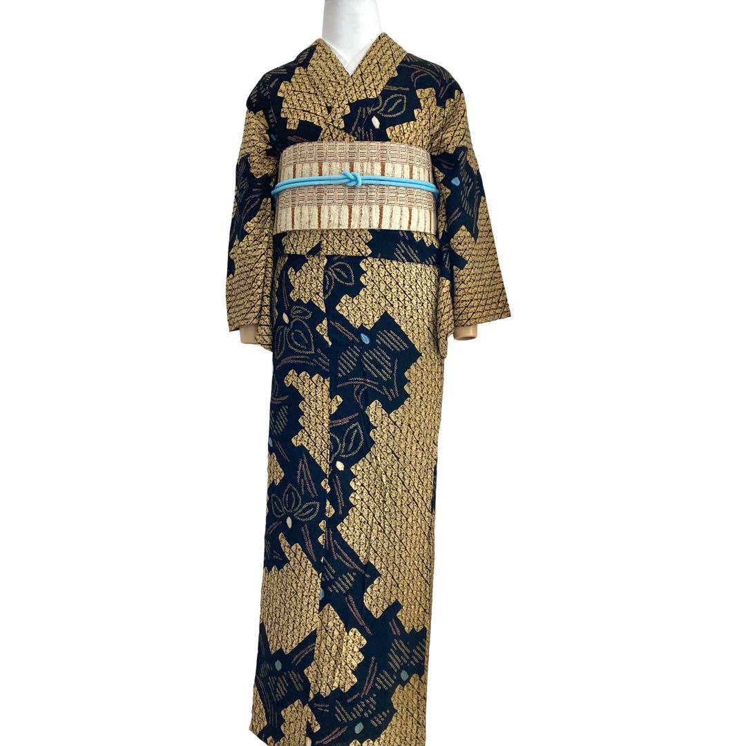 ™️87/44 身丈160 有松絞り　絞り染め　絞り浴衣　総絞り　浴衣