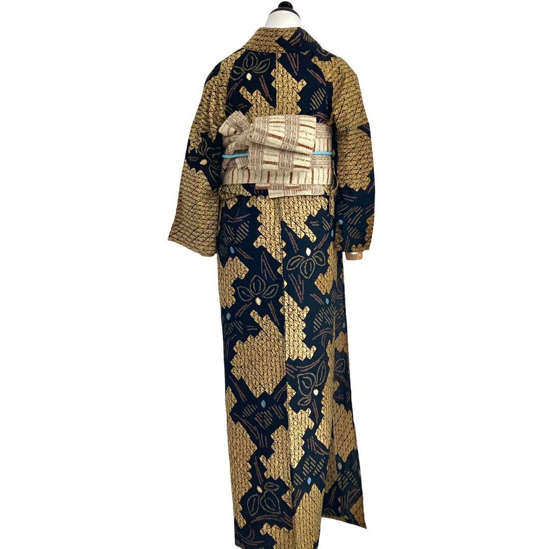 ™️87/44 身丈160 有松絞り　絞り染め　絞り浴衣　総絞り　浴衣