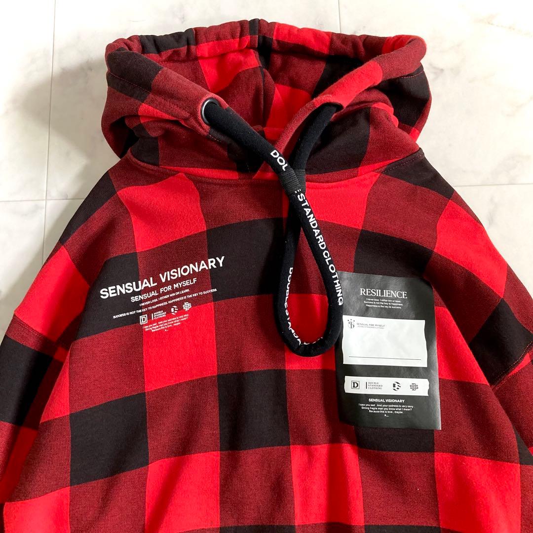 ダブルスタンダードクロージング オリジナルバッファローチェックプリントフーディー