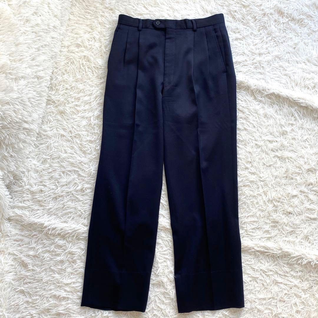 イヴサンローラン　ダブル　セットアップ　スーツ　ネイビー　ジャケット　パンツ